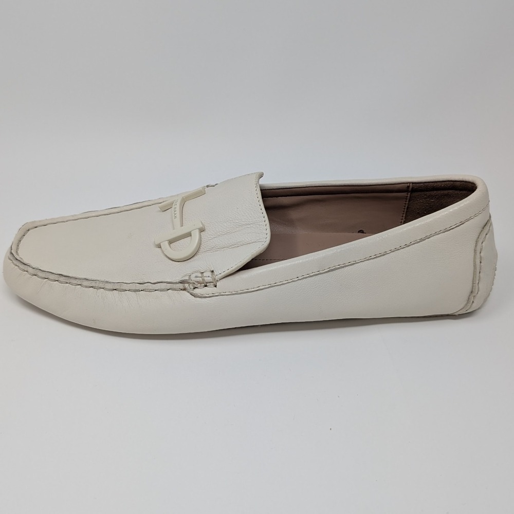 Cole Haan Women's‎ Ivory Leather Tully Driver Horsebit Detail Size 8